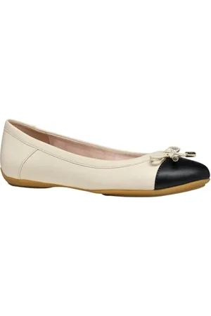 Geox D Charlene C, Ballerina Donna, Papyrus/Black, 36 EU