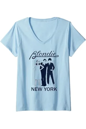 Blond Amsterdam Donna Parallel Lines Album Art New York Vintage Band Maglietta con Collo a V