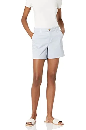 Amazon Pantaloncini Kaki con Cucitura Interna da 13 cm a Vita Medio Alta (Disponibili in vestibilità Dritta e Curvy) Donna, , 48