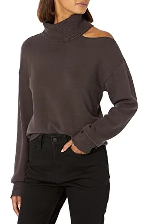 THE DROP Josephine Jersey Suelto De Manga Larga Con Abertura Y Cuello Alto da Donna, , 4XL Plus
