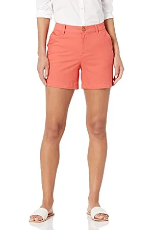 Amazon Pantaloncini Kaki con Cucitura Interna da 13 cm a Vita Medio Alta (Disponibili in vestibilità Dritta e Curvy) Donna, , 52