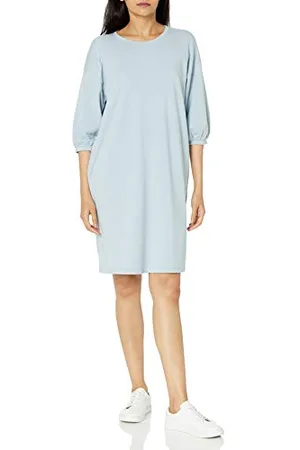 THE DROP Estelle, Mini Abito in Felpa Sgarzata, con Maniche a Sbuffo da Donna, , 3XL Plus