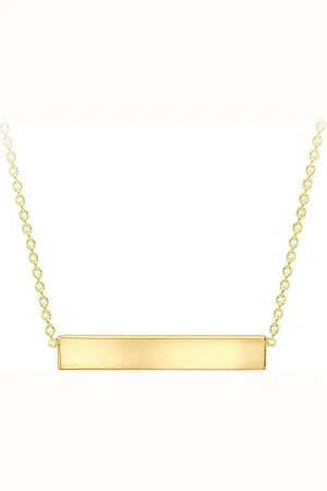 Amazon Collana con barra orizzontale in argento sterling dorato