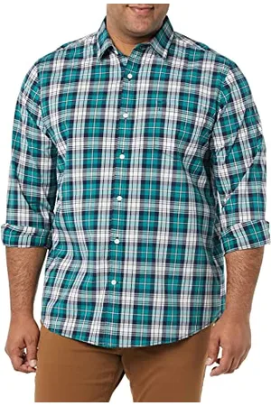 Amazon Camicia in Popeline Elasticizzato A Manica Lunga dalla vestibilità Regolare Uomo, , XS