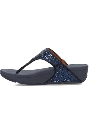 FitFlop Lulu Glitter Toe-Thongs, Sandali a Punta Aperta Donna, Blu (Midnight Navy 399), 37 EU