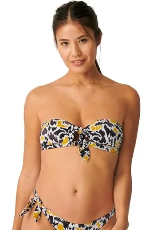 Sloggi Shore Fancy Guppy Bandeau, Top Bikini, Donna, (Brown Dark Combination), S