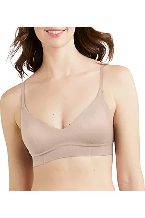 Maidenform M Rib Seamless Bralette, Soft Wireless Pullover Bra, Convertible Straps Reggiseno, Opaque, Guscio di Sabbia, L Donna