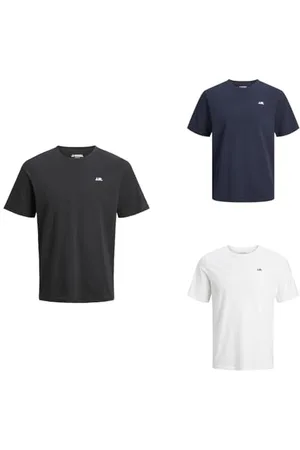 JJ JREBREBEL Logo Tee SS Crew Neck Noos Black Sky Captain White XS