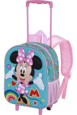 Disney Minni Mouse Greet-Zainetto 3D con Ruote Piccolo, Turchese, 26 x 34 cm, Capacità 7 L