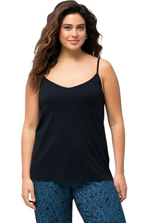 Ulla Popken Spaghetti Top Leggero Scollo a V 829350 T-Shirt, , 48/50 IT Donna