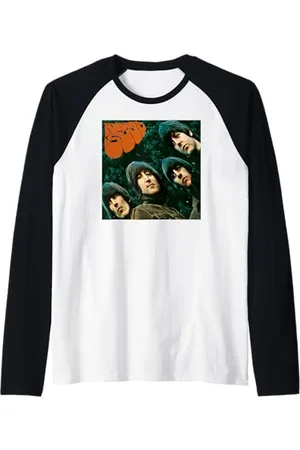 The Beatles I Beatles Ritratti Classici: Rubber Soul 70s 80s Music Sou Maglia con Maniche Raglan