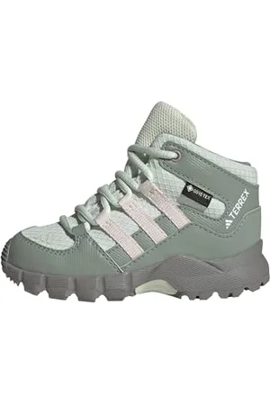 adidas Terrex Mid Gore-Tex Hiking Shoes, Scarpe da Trekking Unisex-Bimbi 0-24, Linen Green/Putty Mauve/Silver Green, 27 EU