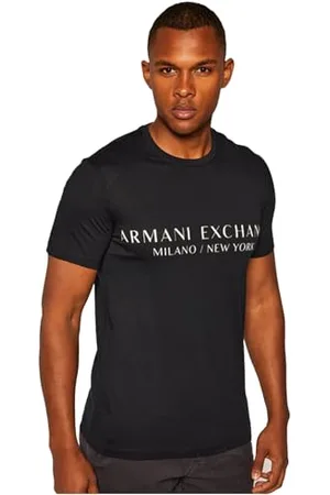 Armani Exchange T-shirt Girocollo Con Logo Milan New York A Maniche Corte, T-shirt, Uomo, , XS
