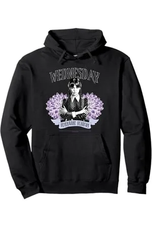 Wednesday Nevermore Academy Blooming Flowers Portrait Felpa con Cappuccio