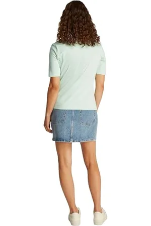 Tommy Hilfiger Maglietta Polo Maniche Corte Donna Regular Fit, Verde (Opal ), XL