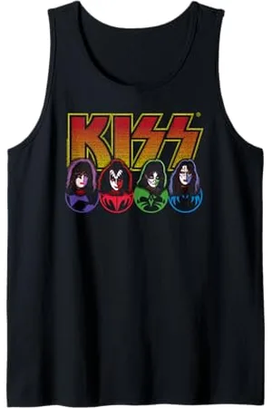 Kiss Iconic Faces Rock Tribute Music Regalo per i fan Canotta