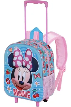 Disney Minni Mouse Happiness-Zainetto 3D con Ruote Piccolo, Blu, 26 x 34 cm, Capacità 7 L