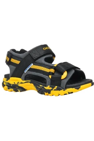 Geox J Borealis Boy E, Sandalo, Black/Yellow, 24 EU