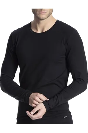 Calida Cotton Code T-Shirt, (Schwarz 992), Large Uomo