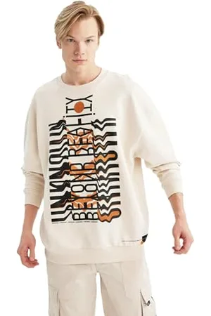 DeFacto B4764AX Maglia di Tuta, Sand, L Uomo