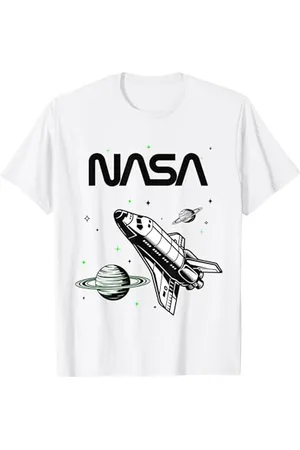 Nasa NASA Space Shuttle Saturn Pianeta Worm Logo Maglietta