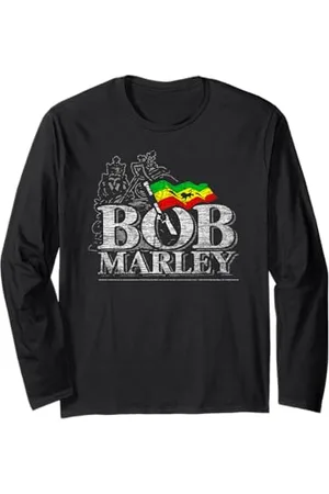 Bob Marley Musica Iconica Reggae Stile Old School Stampa Maglia a Manica