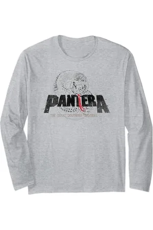 Pantera Snake Logo Rock Band Stampa Grafica Nero Maglia a Manica
