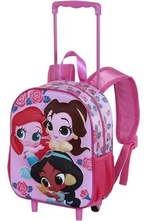 Disney Principesse Flowers-Zainetto 3D con Ruote Piccolo, Rosa, 26 x 34 cm, Capacità 7 L