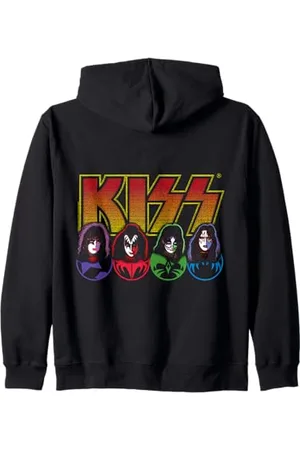 Kiss Iconic Faces Rock Tribute Music Regalo per i fan Felpa con Cappuccio