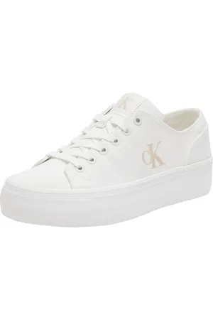 Calvin Klein Donna Sneakers Vulcanizzate Flatform Profilo Basso, Bianco (Triple Bright White), 40 EU