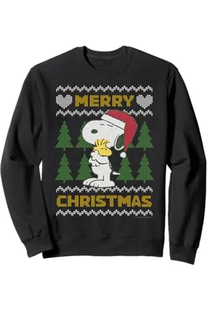 Peanuts Xmas Snoopy Woodstock Retro Brutto Natale Vintage Felpa