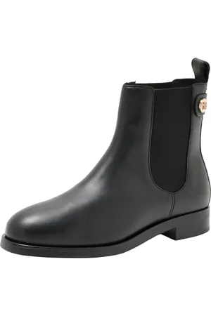 Tommy Hilfiger Donna Stivaletti Chelsea Stud Leather Low in Pelle, (Black), 41