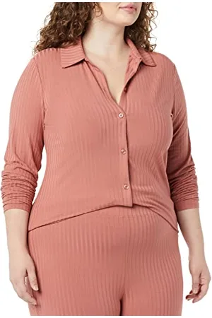 Amazon Cardigan con Colletto con Bottoni a Maniche Lunghe con Costine Larghe (in precedenza Daily Ritual) Donna, , XS