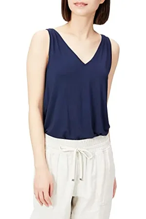Amazon Top a Canotta con Scollo a v con vestibilità Standard in Jersey (in precedenza Daily Ritual) Donna, , L
