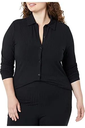 Amazon Cardigan con Colletto con Bottoni a Maniche Lunghe con Costine Larghe (in precedenza Daily Ritual) Donna, , M