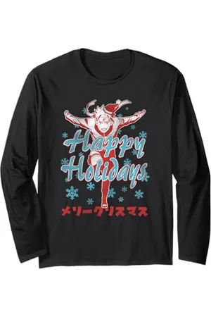 Naruto Shippuden Happy Holidays Christmas Anime Maglia a Manica