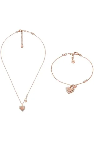 Emporio Armani Donna Collana e Orecchini in Argento Sterling Bicolore, Set