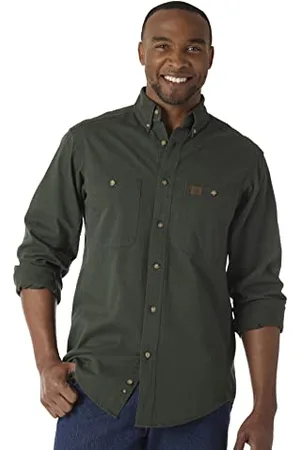 Wrangler Riggs Workwear Logger - Camicia da lavoro a maniche lunghe, da uomo - verde - XL