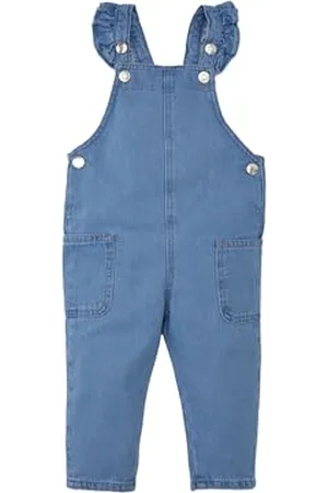 DeFacto Salopette in denim per bambine, graziose salopette di jeans - comode tute e tute per bambine, graziose tute e tute