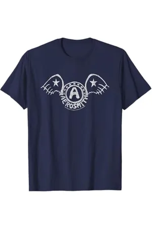 Aerosmith Vintage Bianco Alato Logo Band Emblema Stampa Maglietta