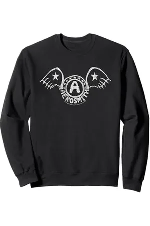 Aerosmith Vintage Bianco Alato Logo Band Emblema Stampa Felpa