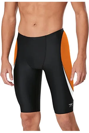Speedo Costume da Bagno Jammer Endurance+ Splice Team Colori, Bordo Nero/Arancione, 32 Uomo