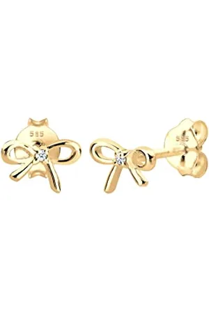Elli Diamonds Orecchini Donna Orecchini Loop Classico Elegante con diamante In Oro Giallo 585