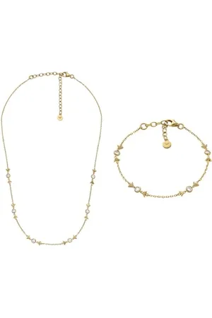 Emporio Armani Donna Collana e Bracciale in Argento Sterling Dorato, Set