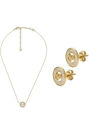 Emporio Armani Donna Collana e Bracciale in Argento Sterling Dorato, Set
