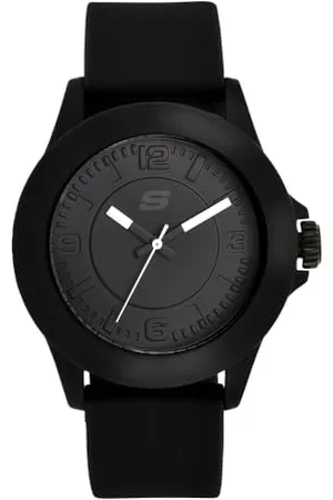 Skechers Orologio Rosencrans da donna, movimento a tre lancette, cassa in policarbonato nero da 40 mm con cinturino in silicone, SR6024