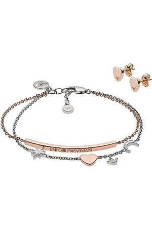 Emporio Armani Set Da Donna, Dimensione Borchia: 8X7X2mm, Lunghezza Bracciale: 160mm + 20mm, Dimensione Barra: 40X3X2mm, Dimensione Stella: 8X8X2mm, Oro Rosa E , EG3417221
