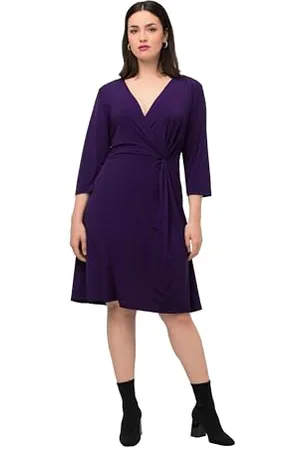 Ulla Popken Abito Slinky con Nodo Vestito, , 52-54 Donna