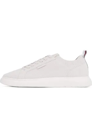 Tommy Hilfiger Uomo Sneakers Vulcanizzate Light Knit Seasonal Eleganti, Bianco (Alabaster), 45 EU