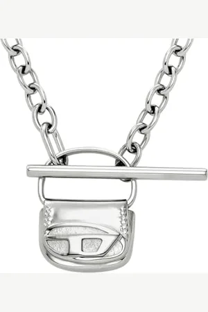 Diesel Collana da uomo in acciaio inossidabile con chiusura a T-bar